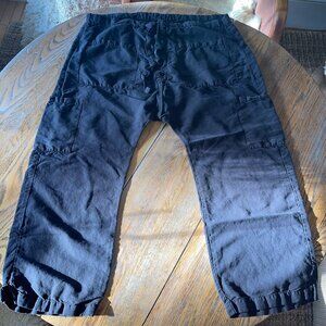 NSF linen cotton cropped pant with pockets, button front/tie/L/XL